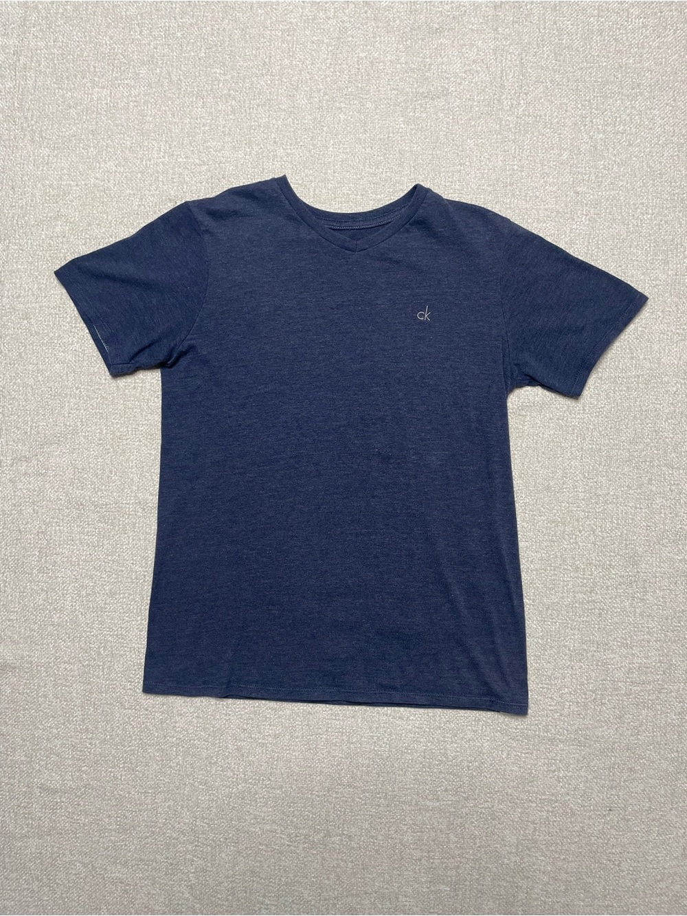 Calvin Klein Jeans Boys Blue V-Neck Short Sleeve Shirt